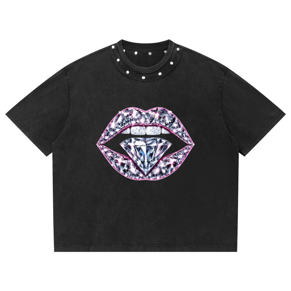 NeonQueer,RichBitch,StuddedTShirt,BoxyTShirt,QueerFashion,LGBTQClothing,StatementTee,AlternativeStreetwear,QueerStyle,DiamondStyle
