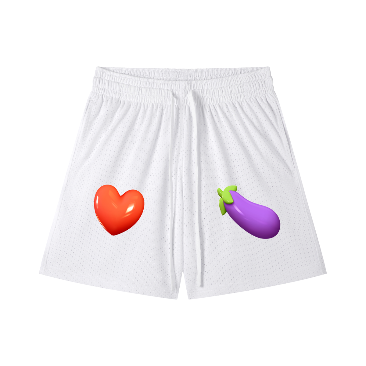 NeonQueer,HeartBigBoys,MeshShorts,DrawstringShorts,QueerFashion,LGBTQClothing,CampHumour,StatementShorts,QueerStyle,GayStyle