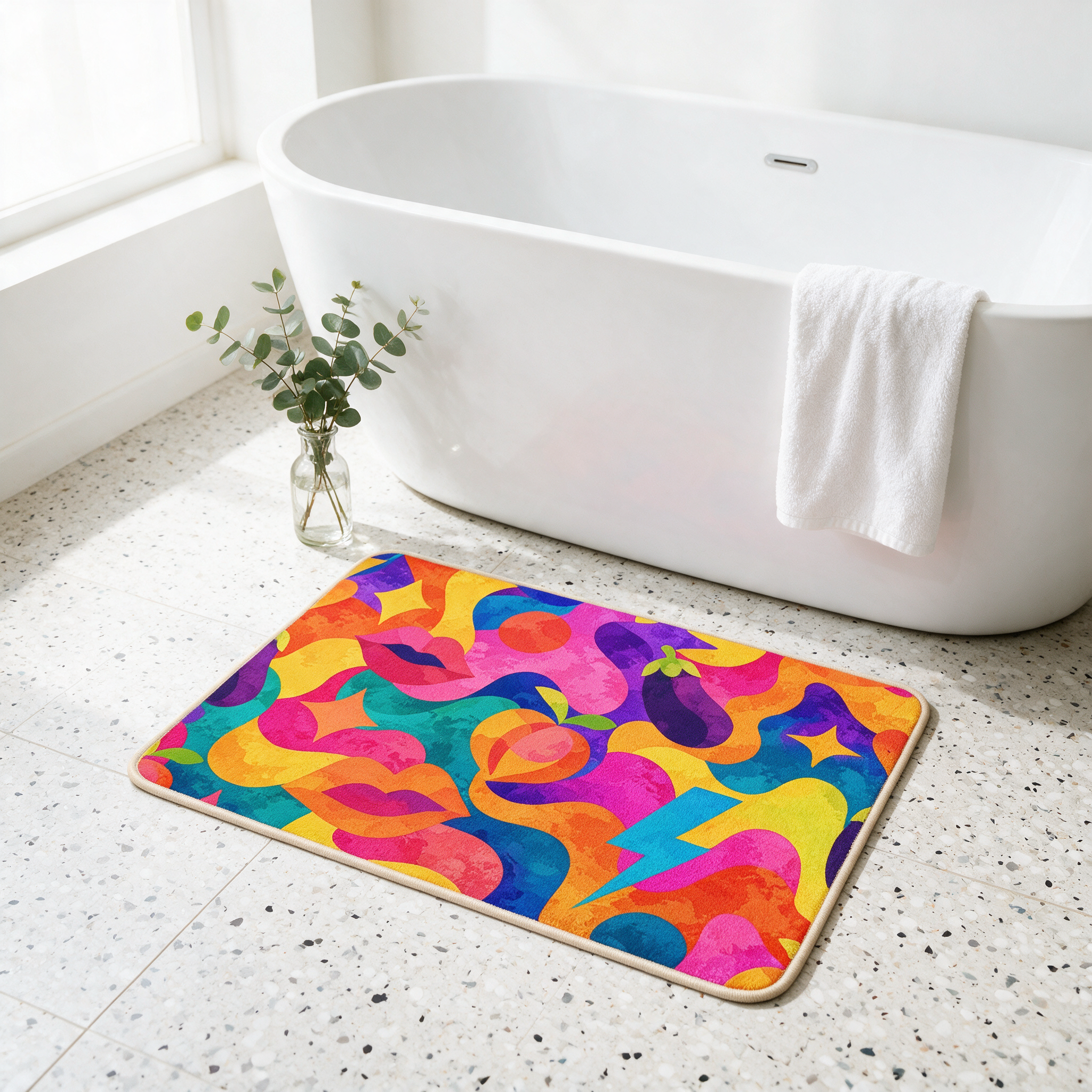 Bath Mat | NQ Universe Pattern: Pop Psychedelic