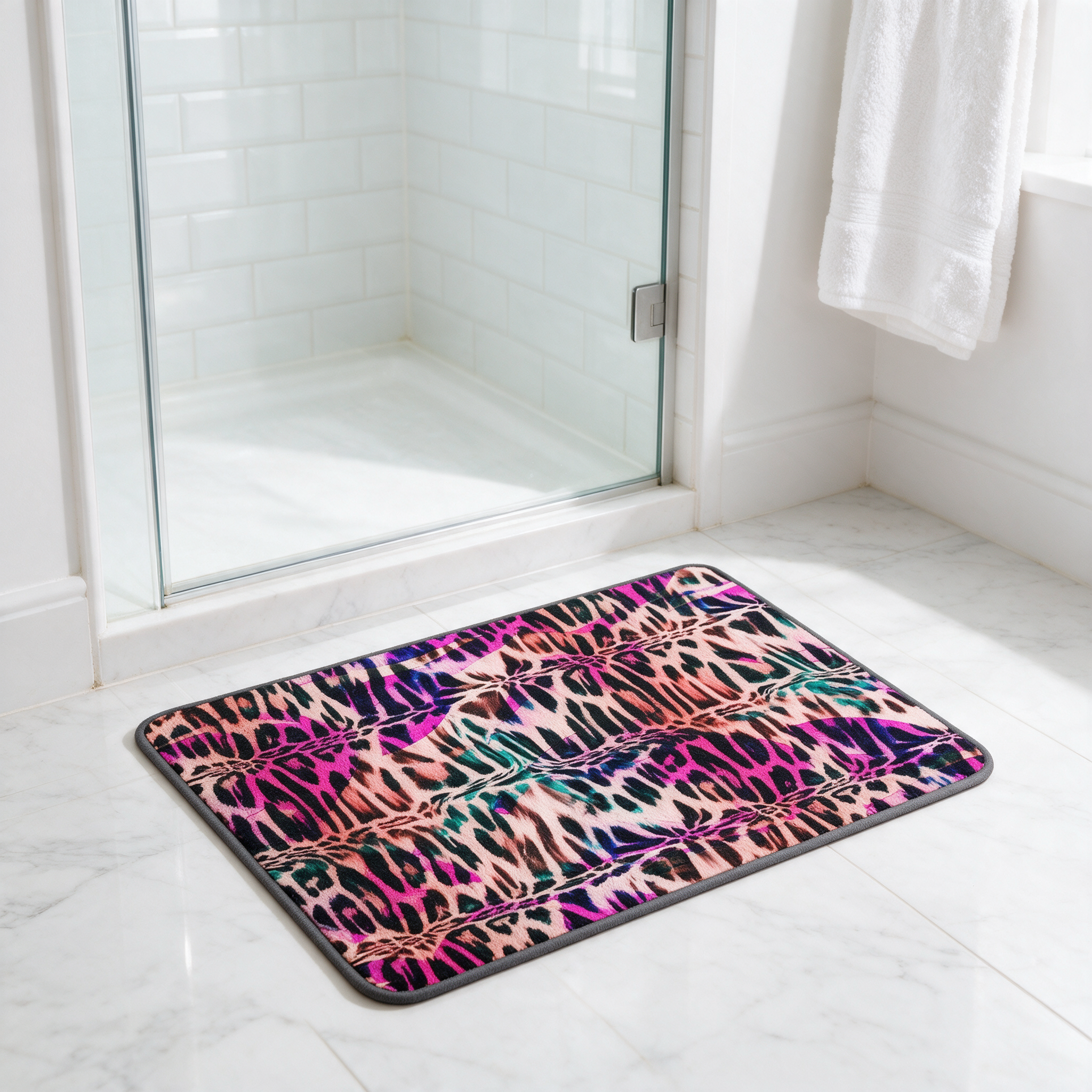 Bath Mat | NQ Universe Pattern: Hyperpop Leopard