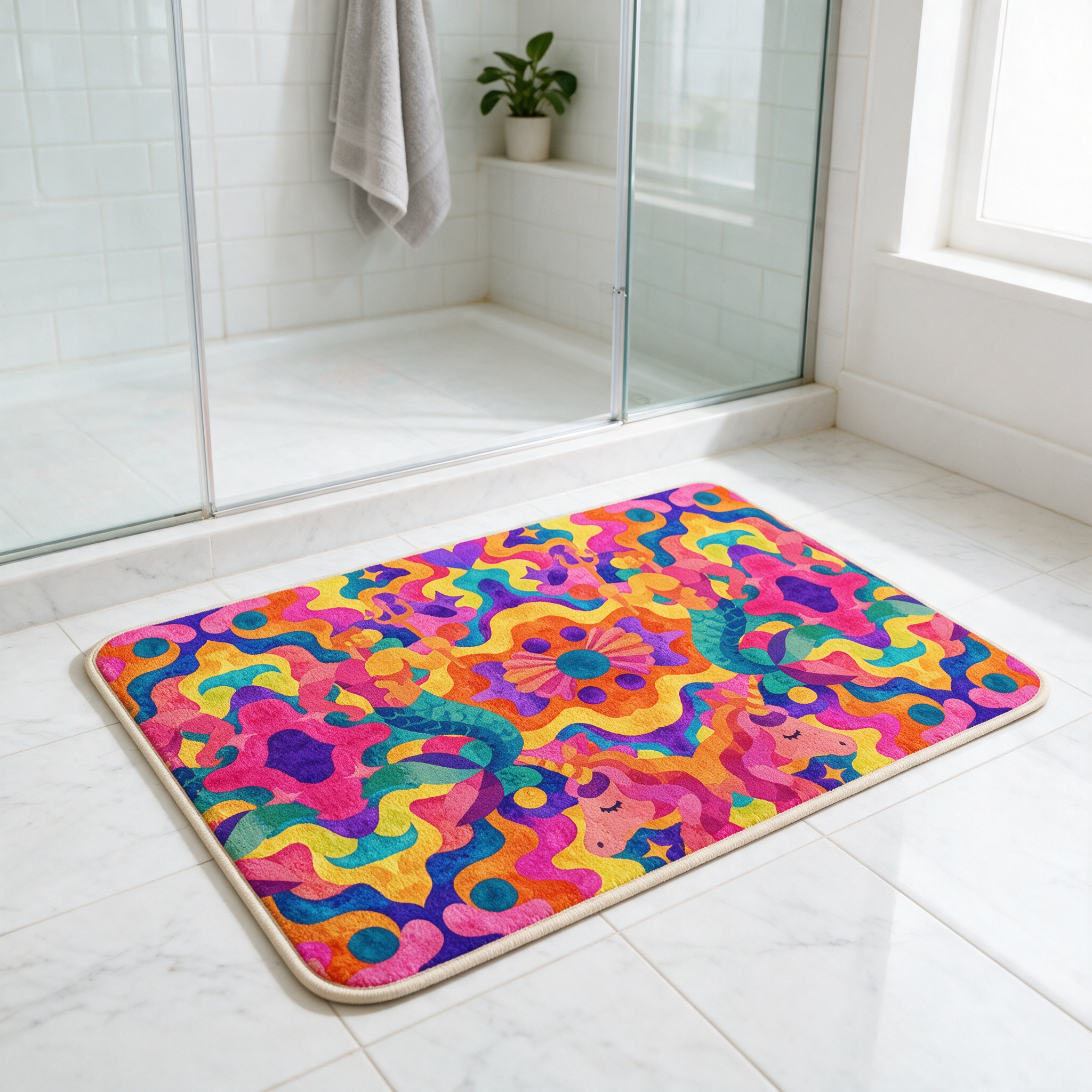 Bath Mat | NQ Universe Pattern: Atlantis Utopia