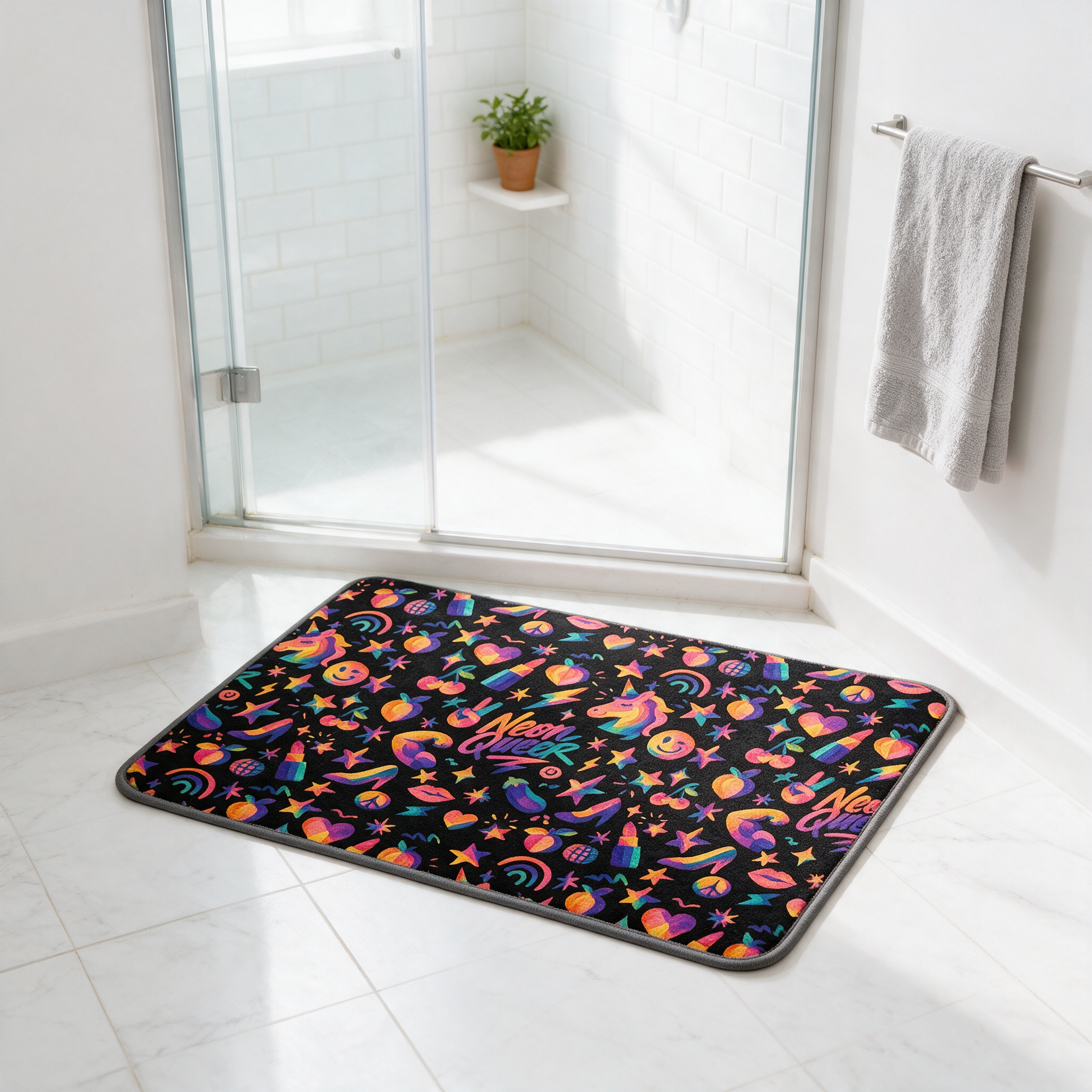 Bath Mat | NQ Universe Pattern: Queercore Alt
