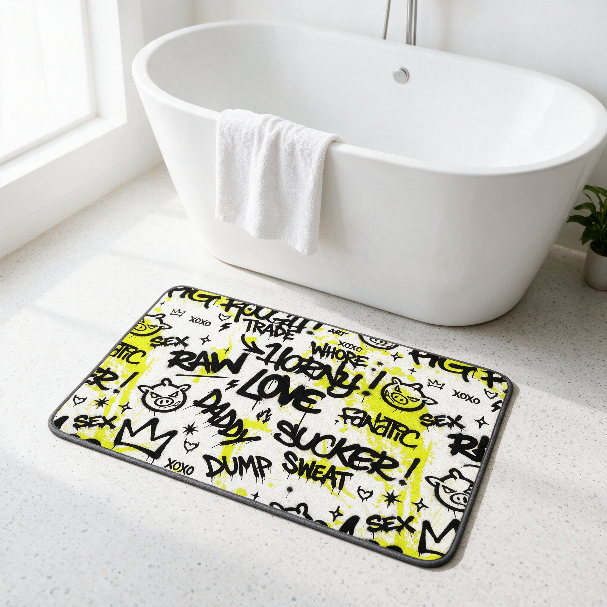 Bath Mat | NQ Universe Pattern: Queer Graffiti