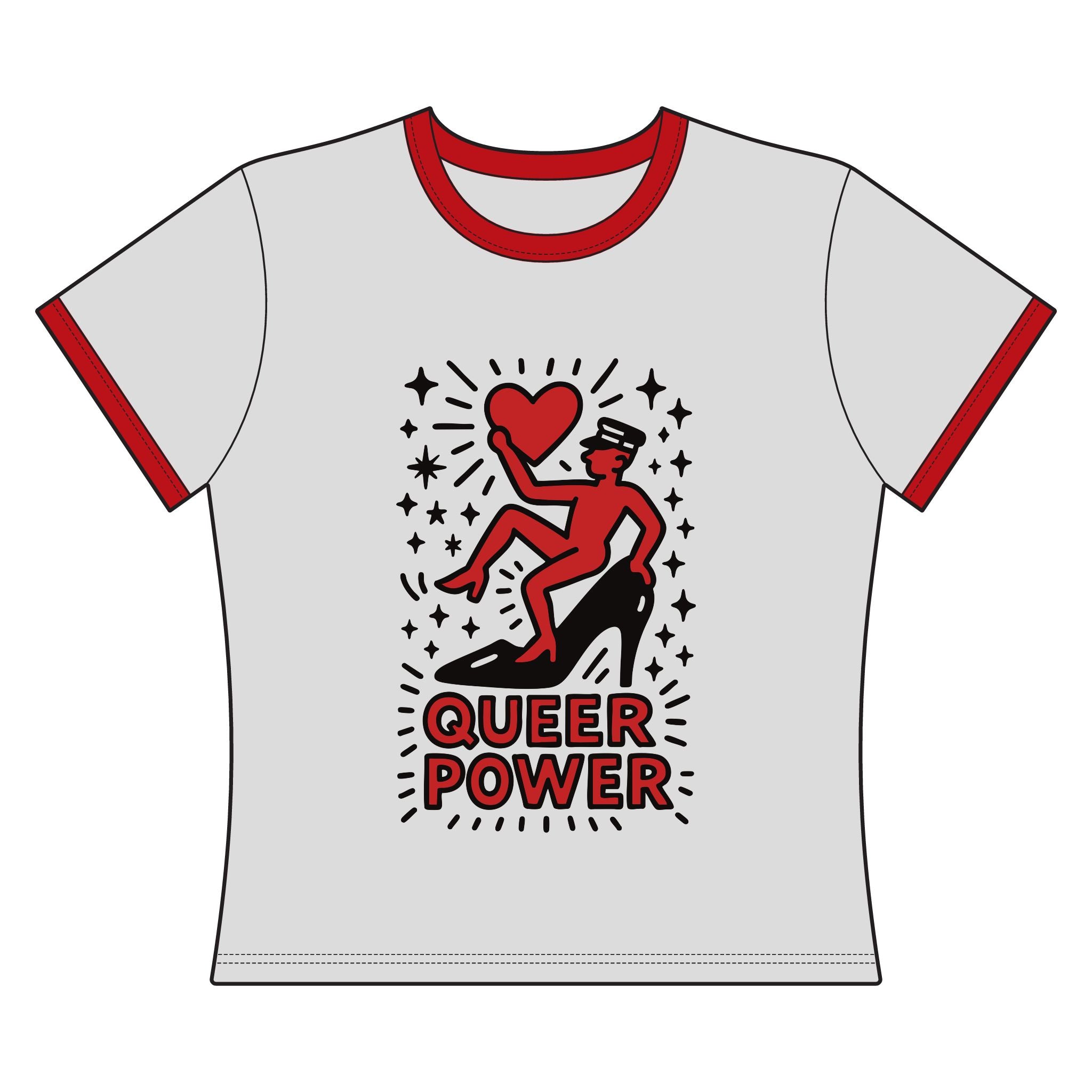 Queer Power | Crop Ringer Tee
