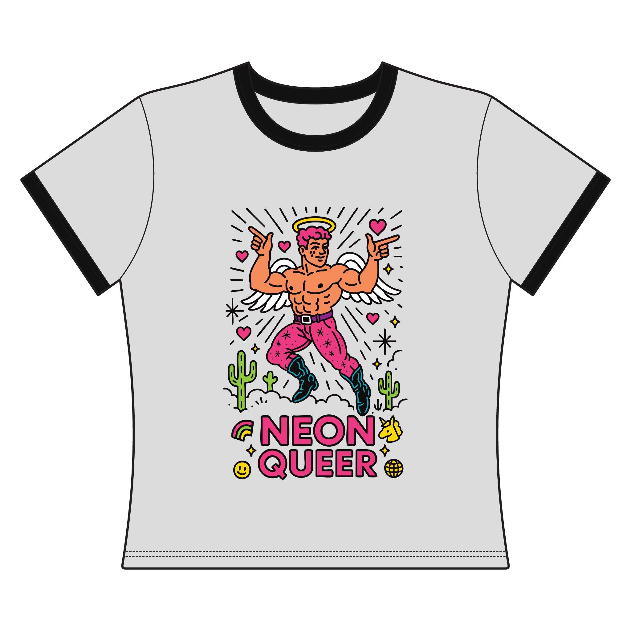 NeonQueer Angel | Ringer Tee