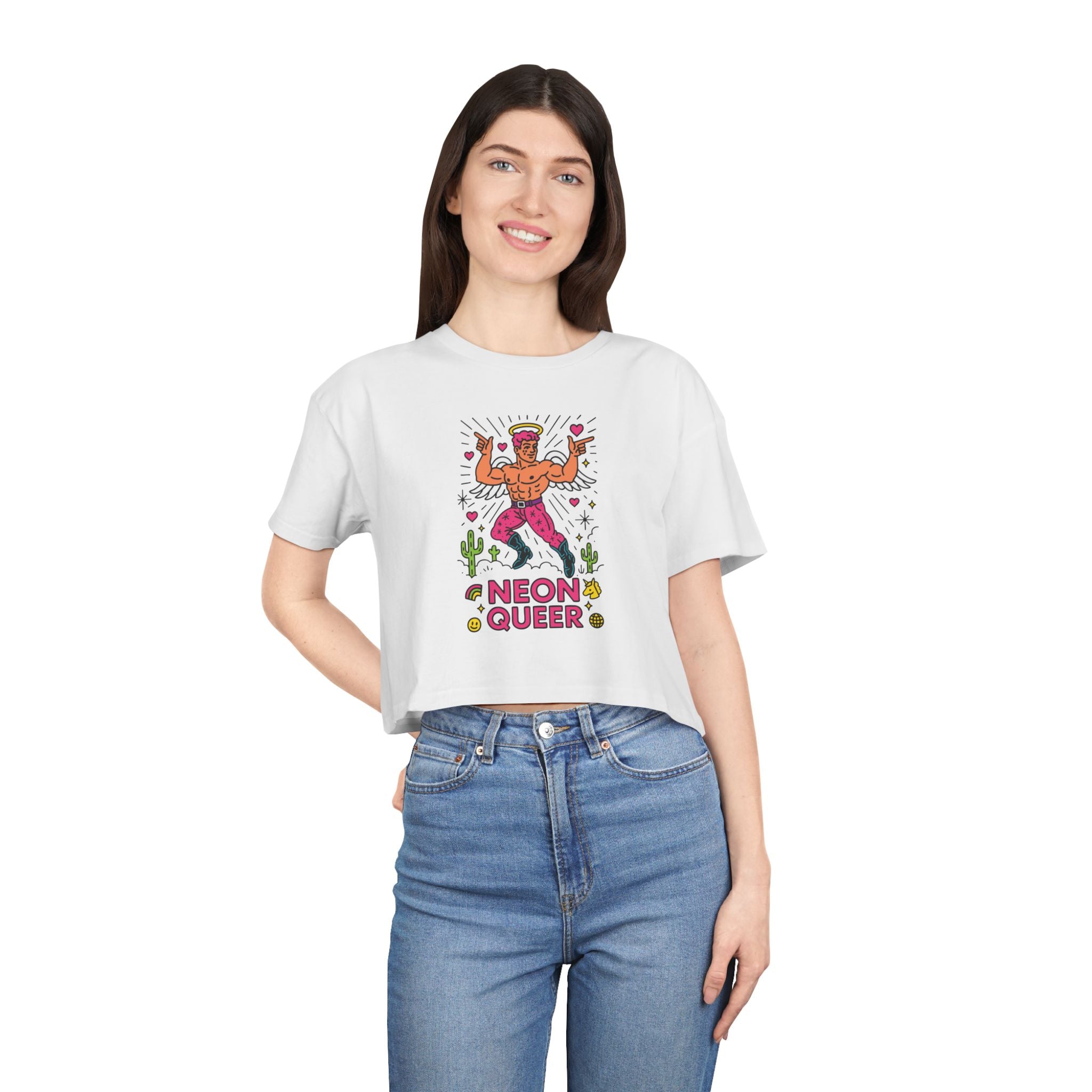 NeonQueer Angel | Crop Tee