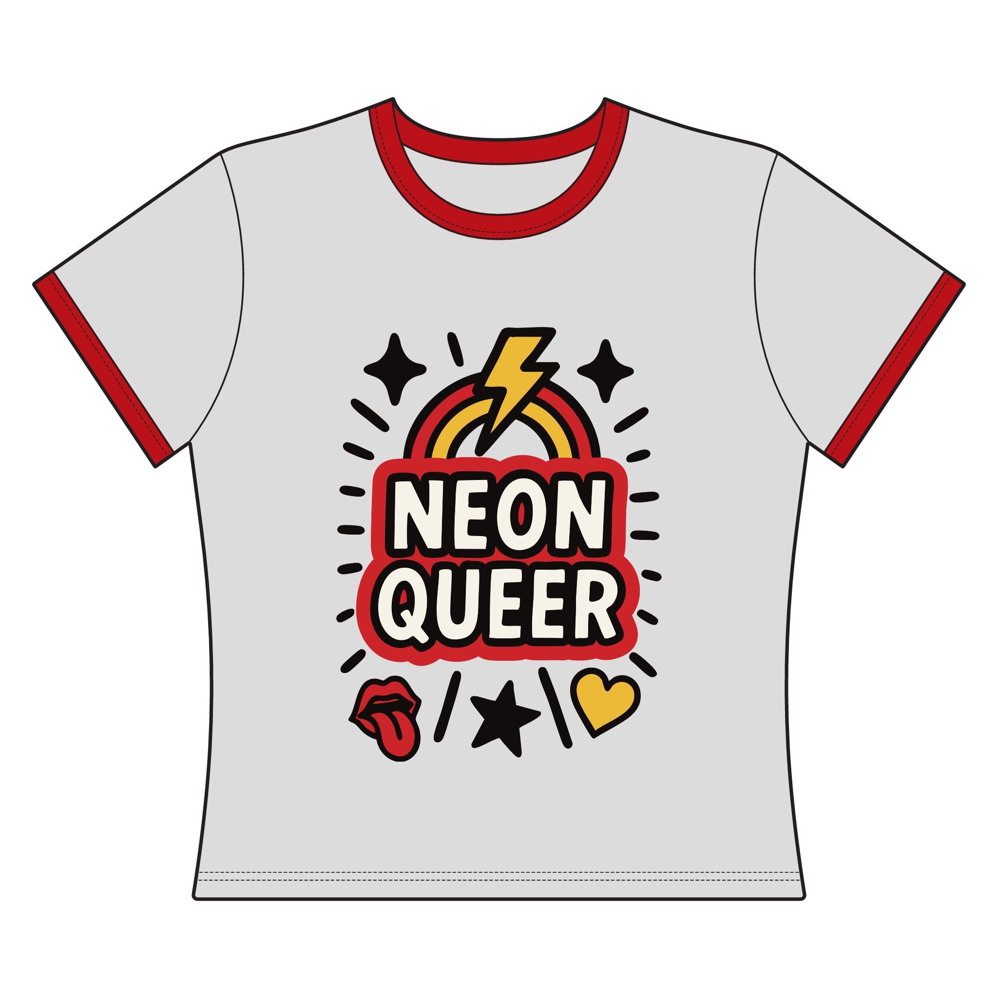 NeonQueer Love in LED | Ringer Crop Tee