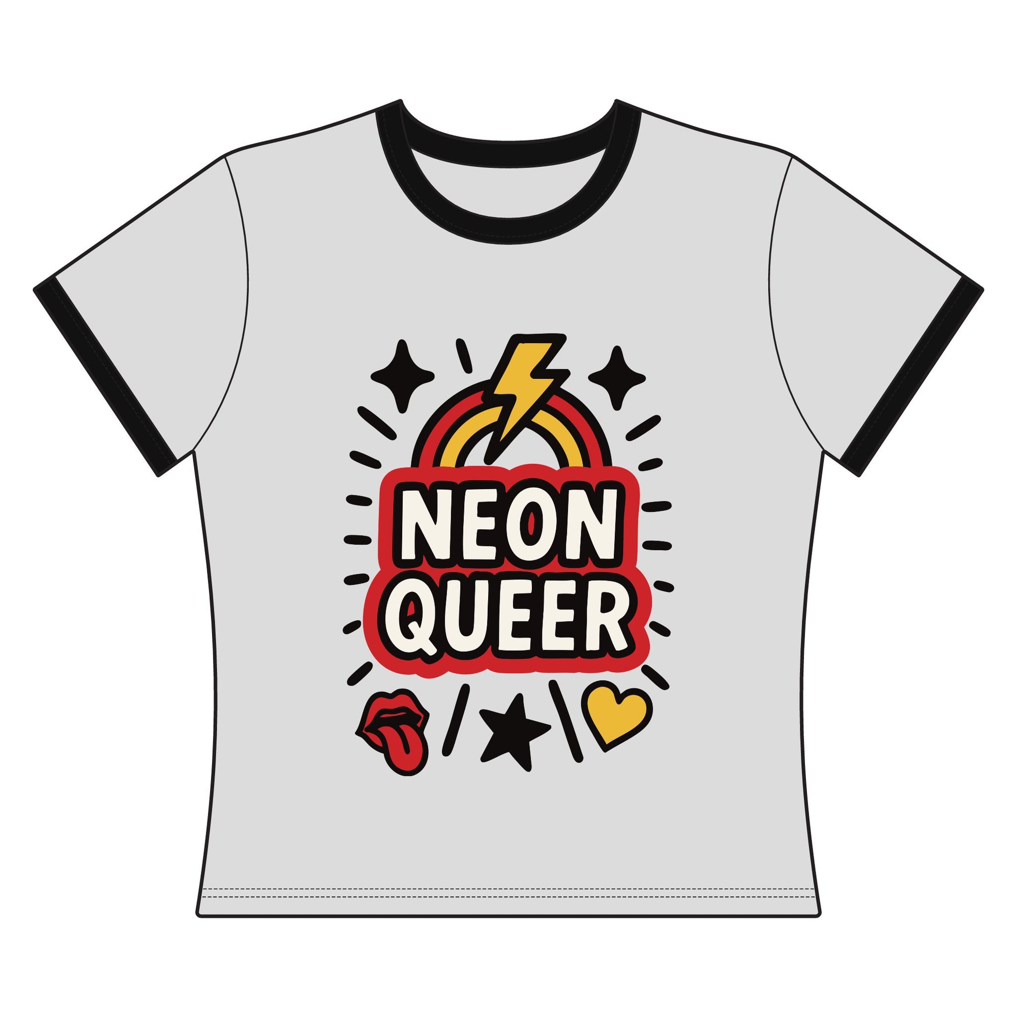NeonQueer Love in LED | Ringer Crop Tee