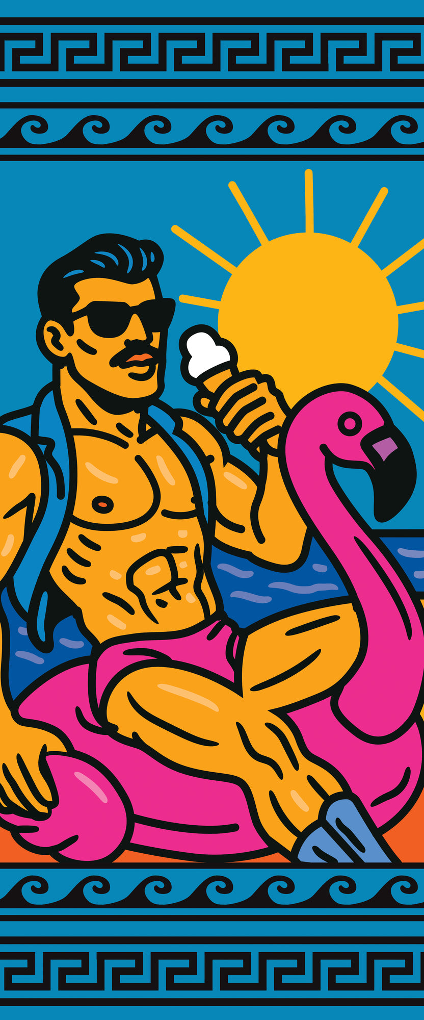 Gay Heatwave beach towel lifestyle shot 1
