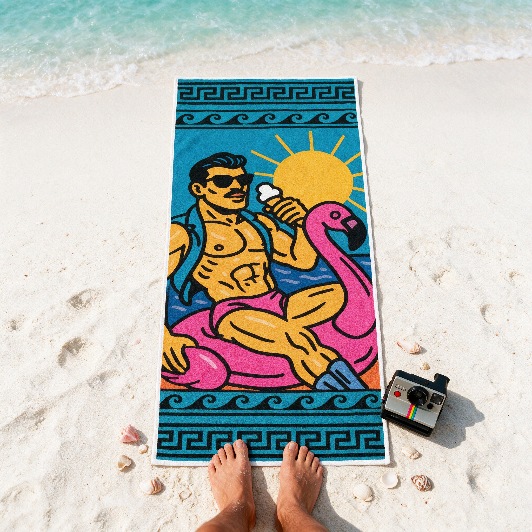 Gay Heatwave beach towel lifestyle shot 1