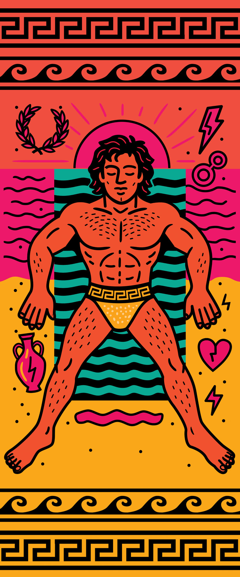 Masc Delusion beach towel lifestyle shot 1