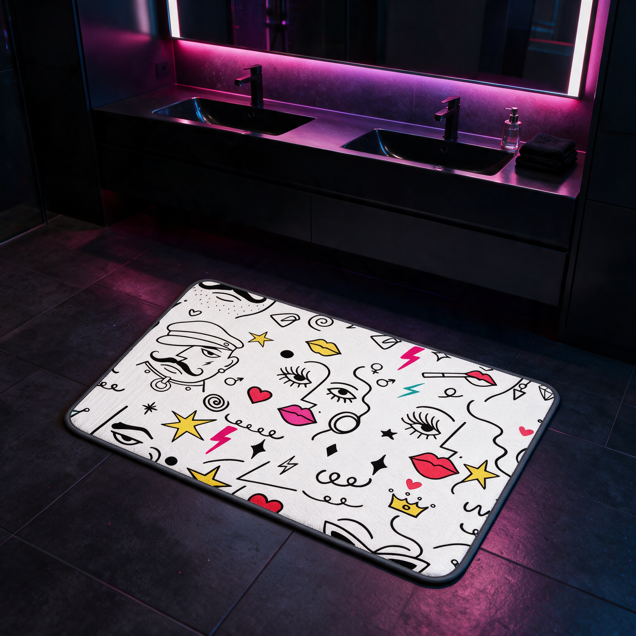 Bath Mat | NQ Universe Pattern: Faggy Queens