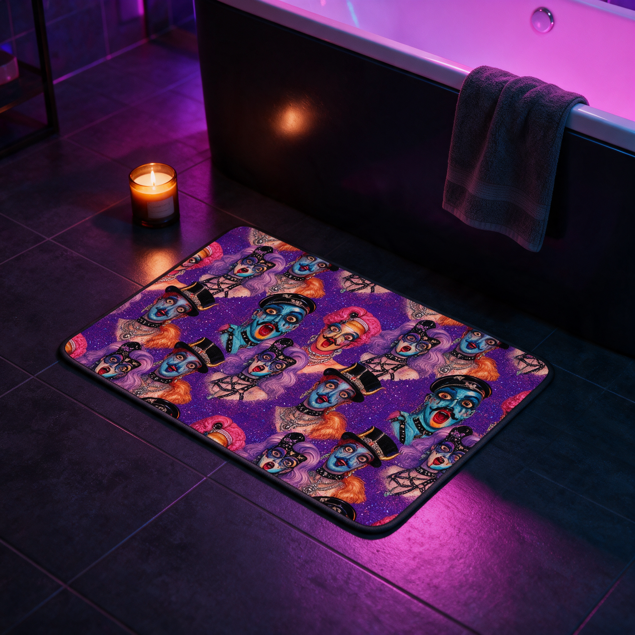 Bath Mat | NQ Universe Pattern: Icons on Acid