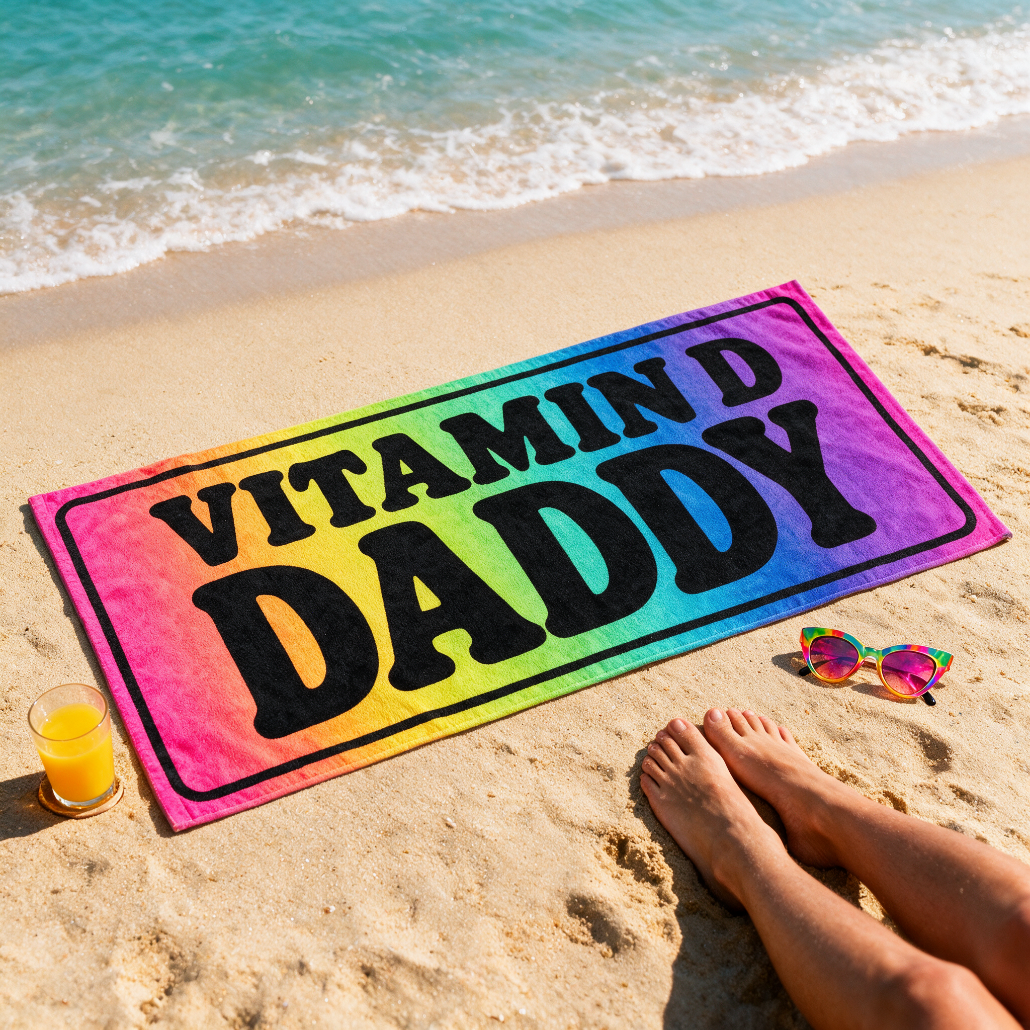 Queer Quotes: Vitamin D Daddy | Beach Towel