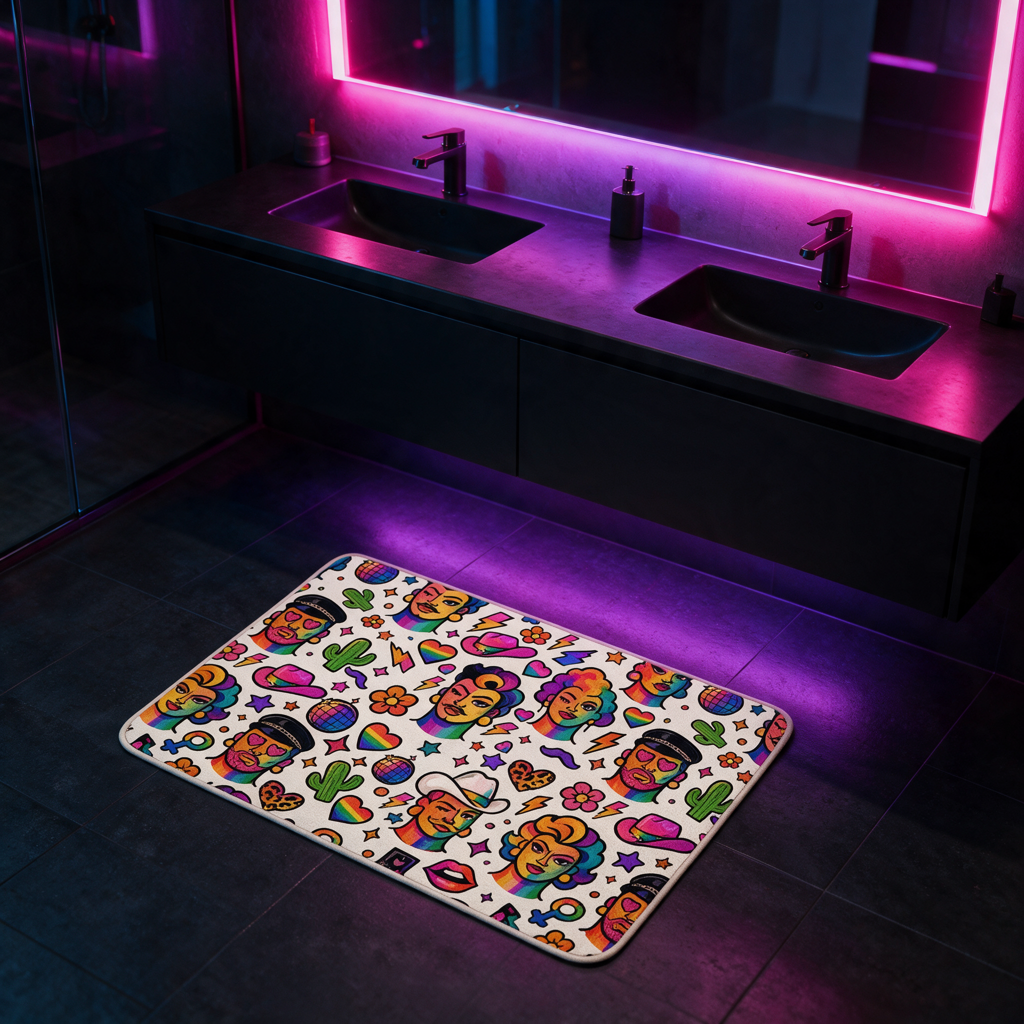 Bath Mat | NQ Universe Pattern: Proud Portraits