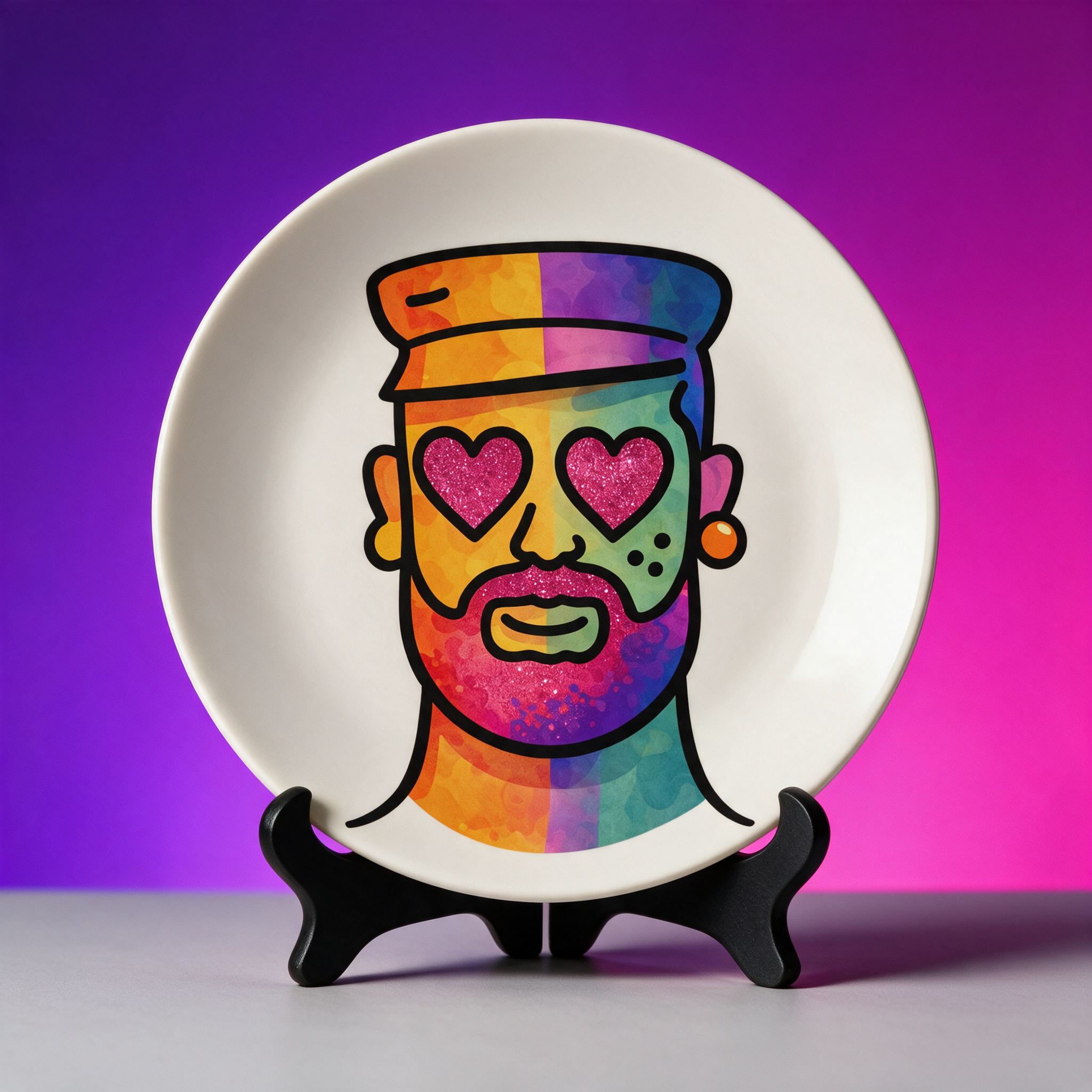Proud Portraits: Leather Bear | China Plates