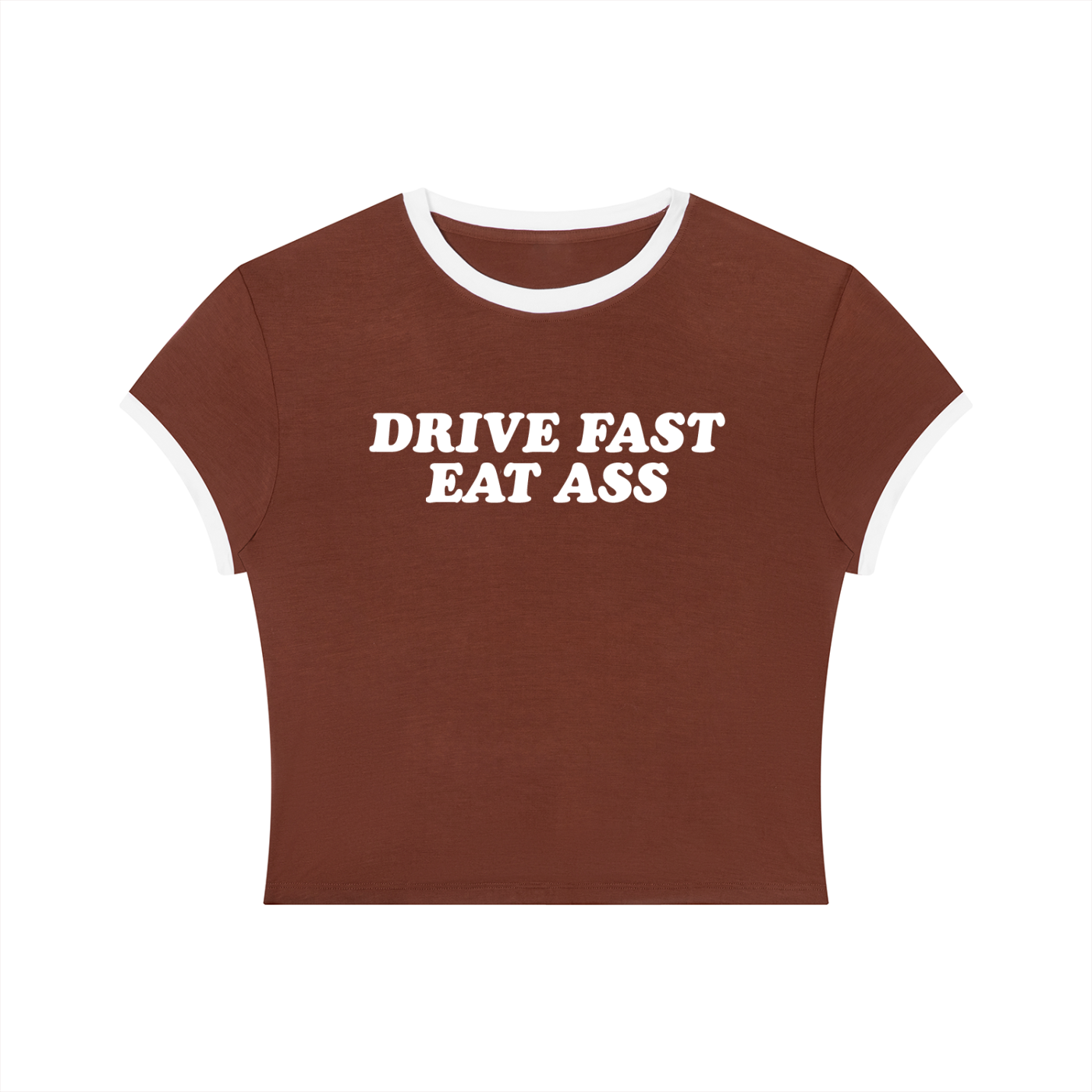Queer Quotes: Drive Fast Eat Ass | Crop Ringer Tee