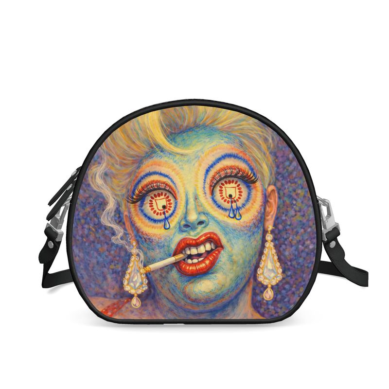 Icons on Acid: Last Cigarette | Round Shoulder Bag