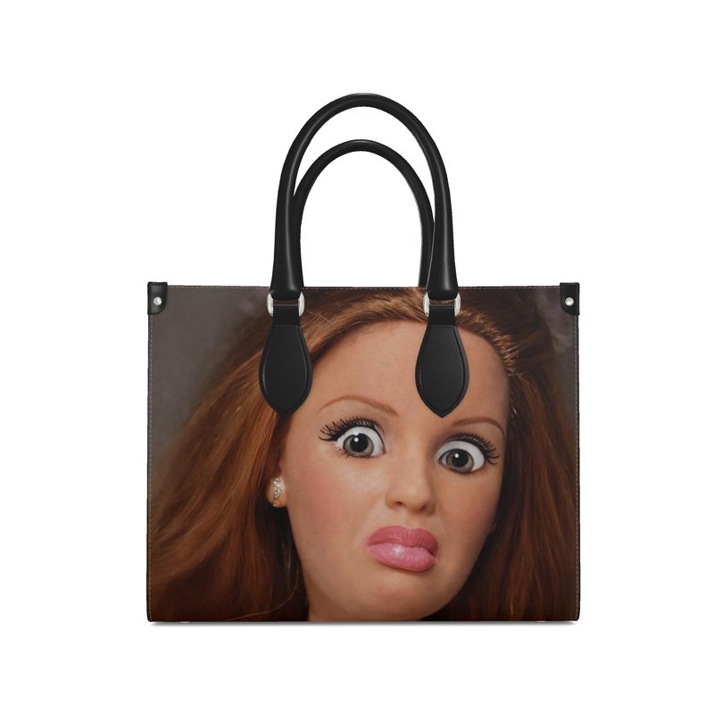 HOT MESS: BARBS (Full Glam Breakdown) Leather Shopping Bag