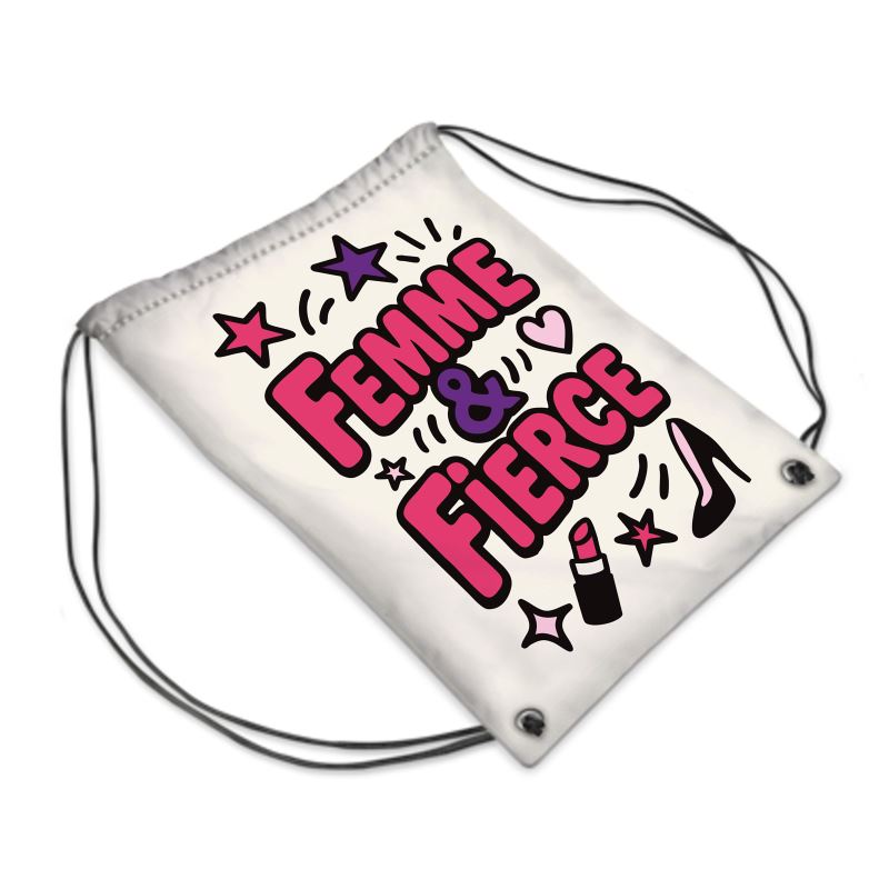 Femme & Fierce | Drawstring Bag