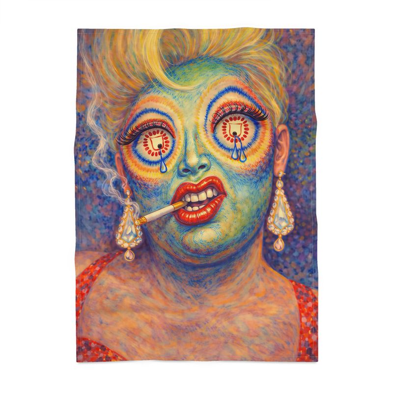 Icons on Acid: Last Cigarette | Tea Towels