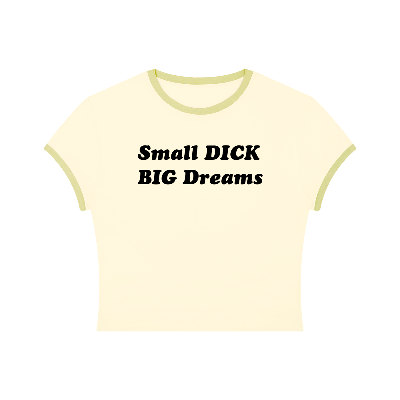 Queer Quotes: Small Dick Big Dreams | Crop Ringer Tee