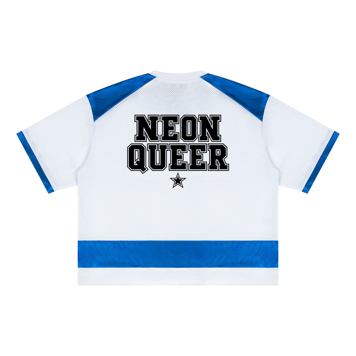 NeonQueer,CockyMouth,MeshTShirt,BoxyTShirt,QueerFashion,LGBTQClothing,StatementTee,SportyStyle,QueerStyle,CampFashion
