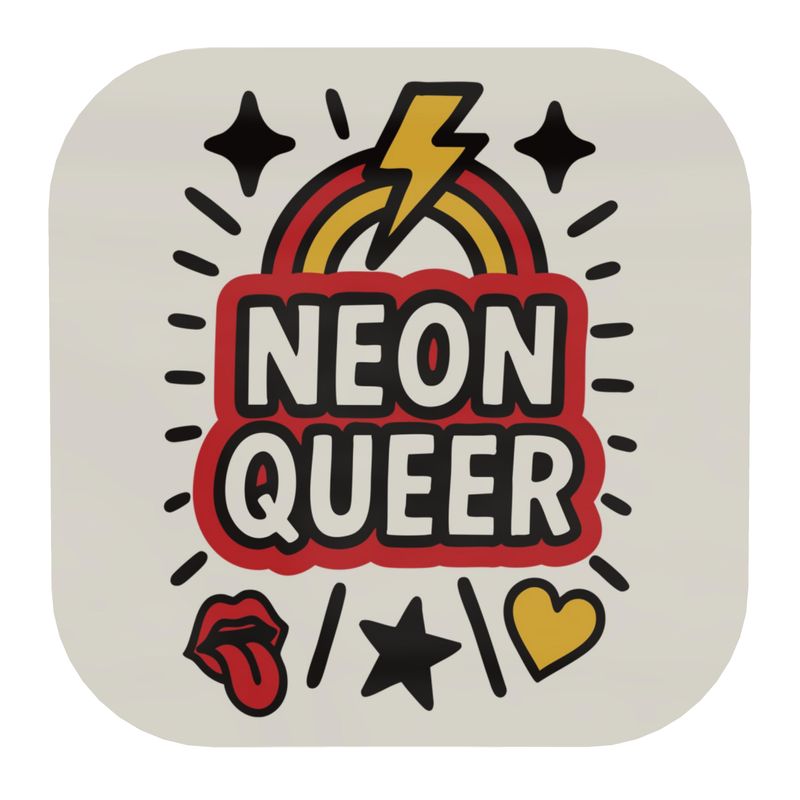 NeonQueer Love in LED | Wooden Coasters