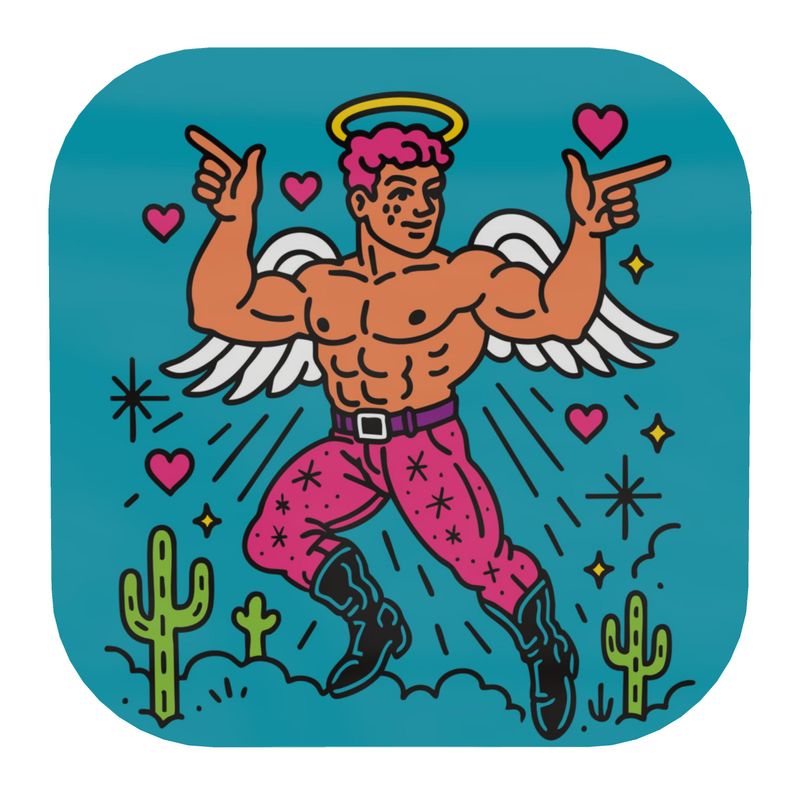 NeonQueer Angel | Wooden Coasters