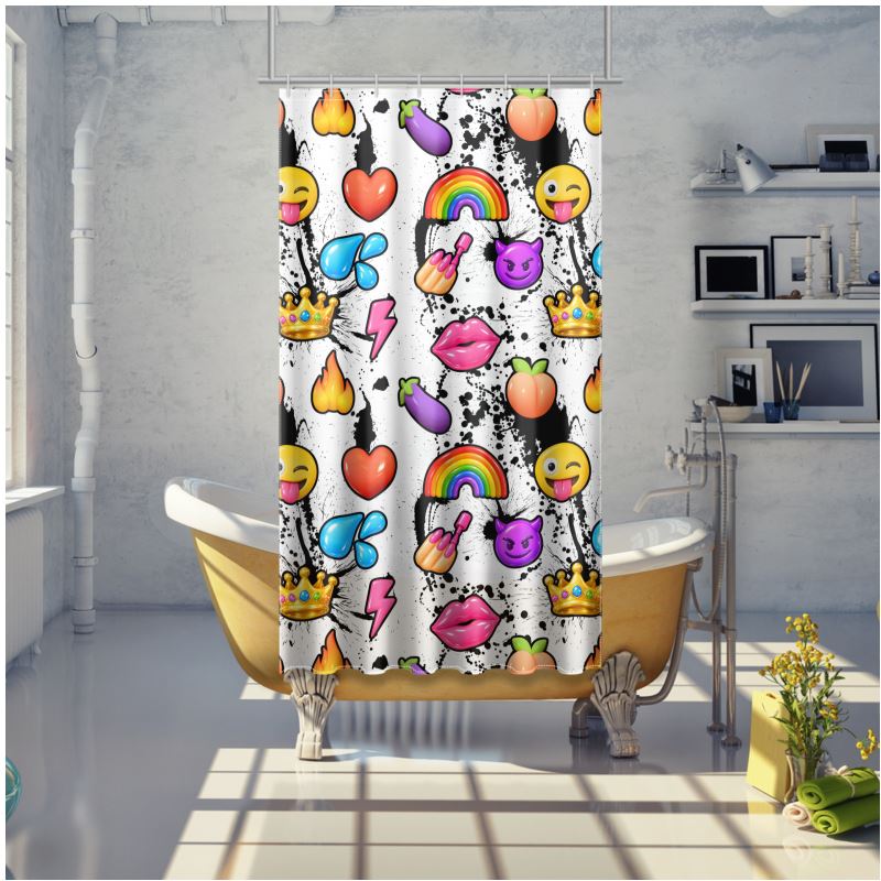 NQ Universe Pattern: Emoji | Shower Curtain