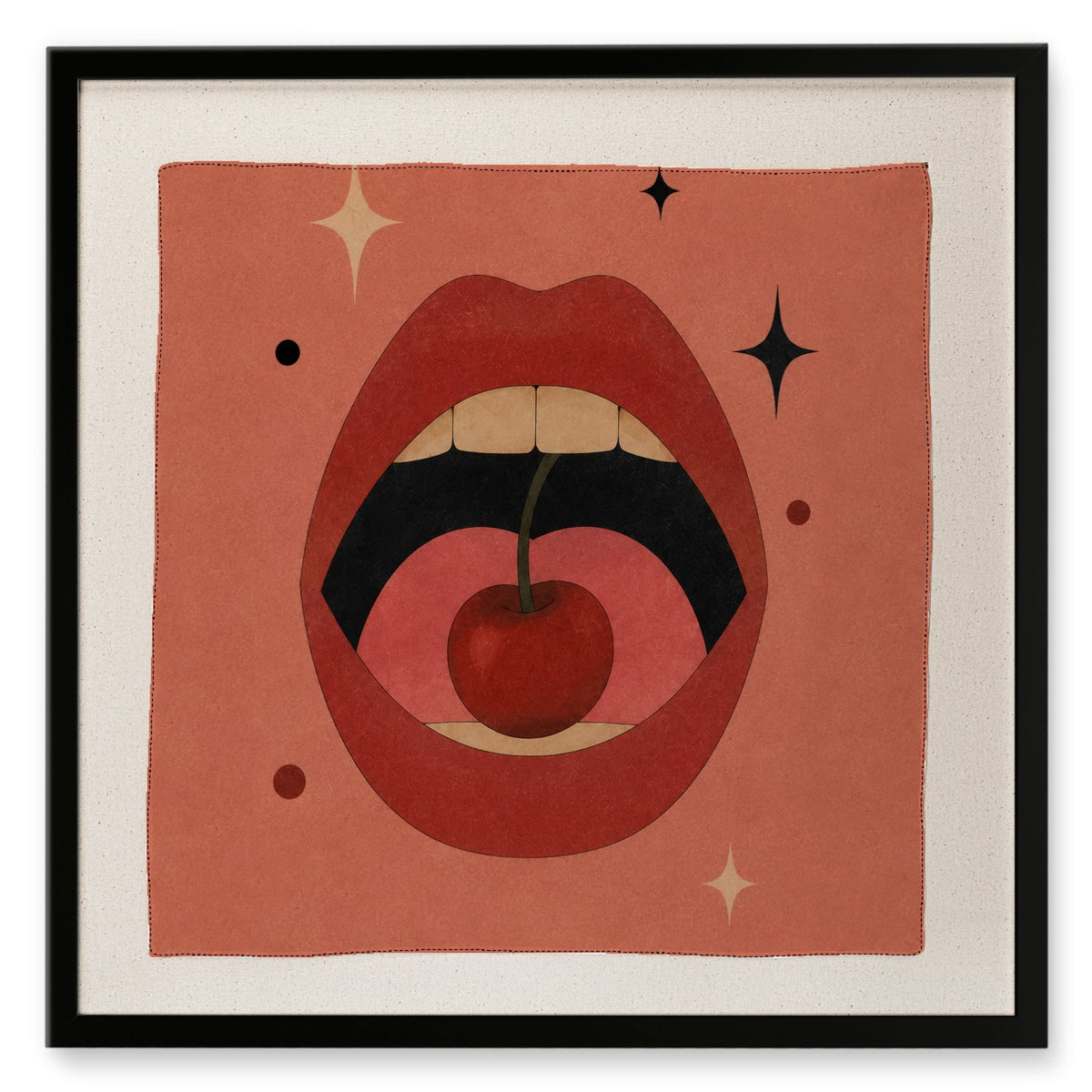 Cherry Bomb | Framed Silk Scarf