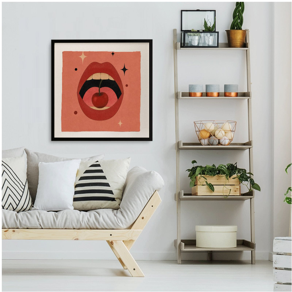 Cherry Bomb | Framed Silk Scarf
