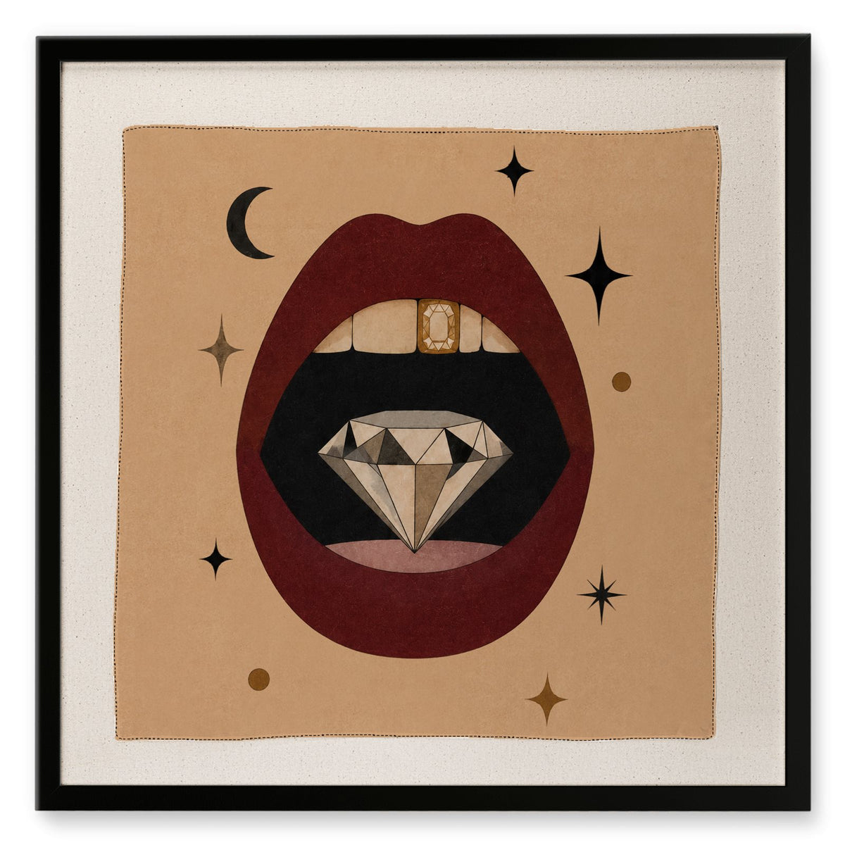 Open Wide (Diamond) | Framed Silk Scarf