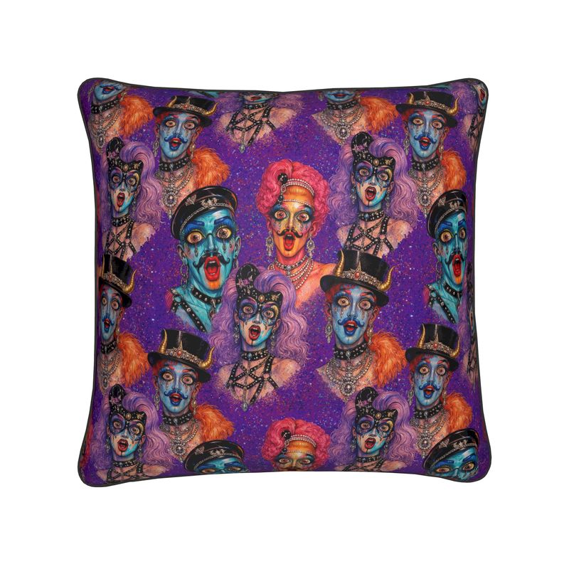 NQ Universe Pattern: Icons on Acid | Cushion