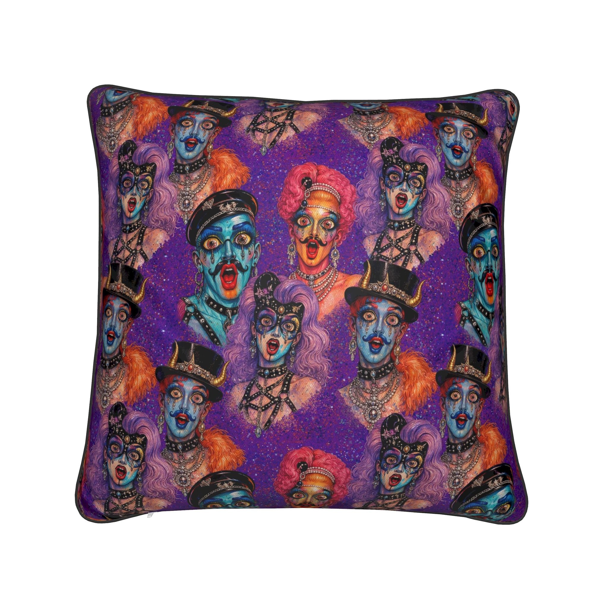 NQ Universe Pattern: Icons on Acid | Cushion