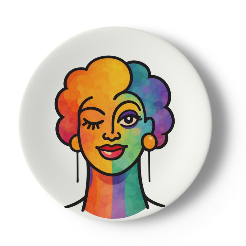 Proud Portraits: Femme Winker | China Plates