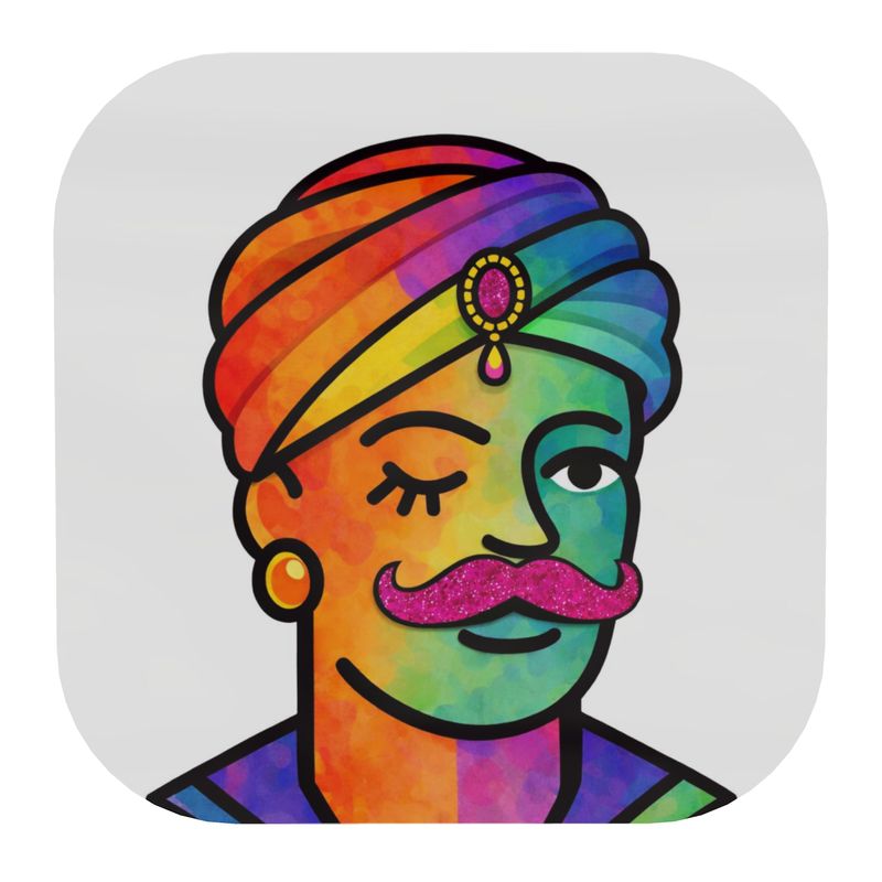 Proud Portraits: Turban Chic | Wooden Coaster