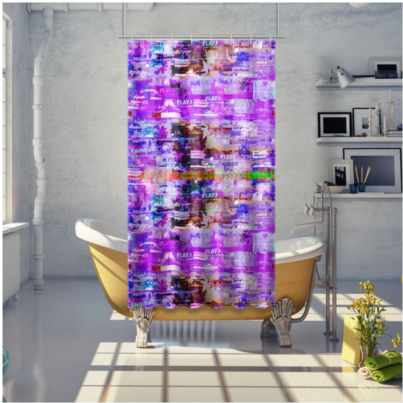 NQ Universe Pattern: 80s Digi Porn | Shower Curtain
