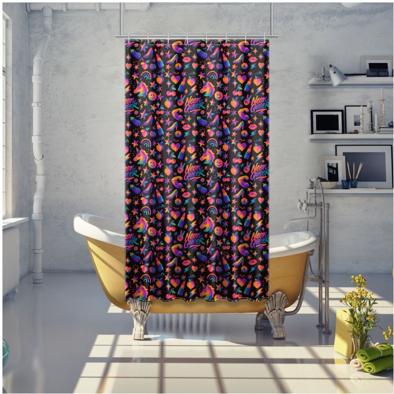 NQ Universe Pattern: Queercore Alt | Shower Curtain