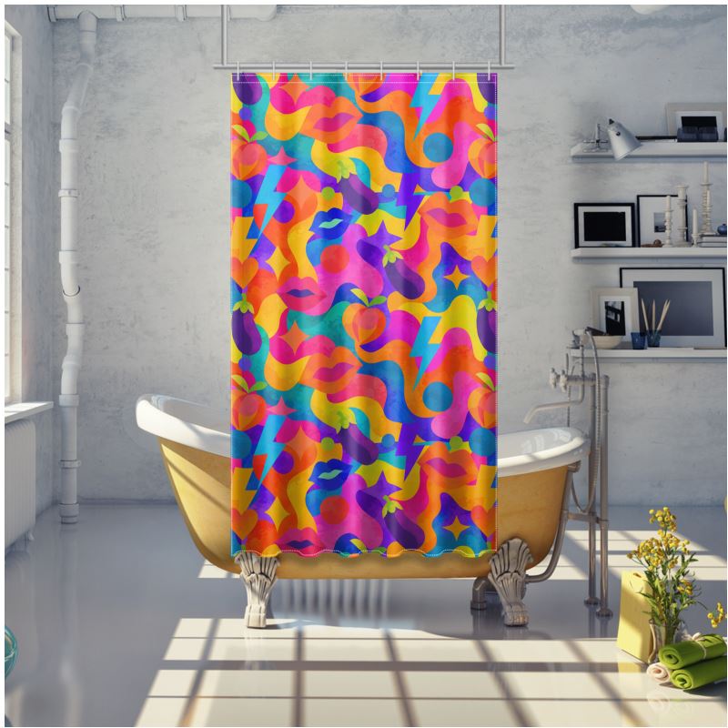 NQ Universe Pattern: Pop Psychedelic | Shower Curtain
