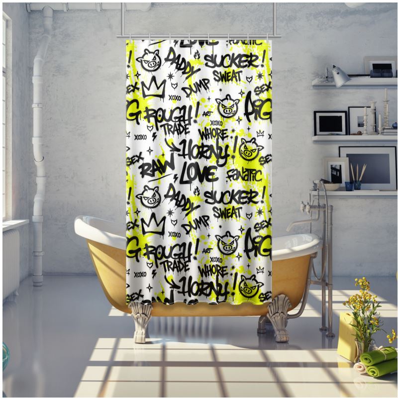 NQ Universe Pattern: Queer Graffiti | Shower Curtain