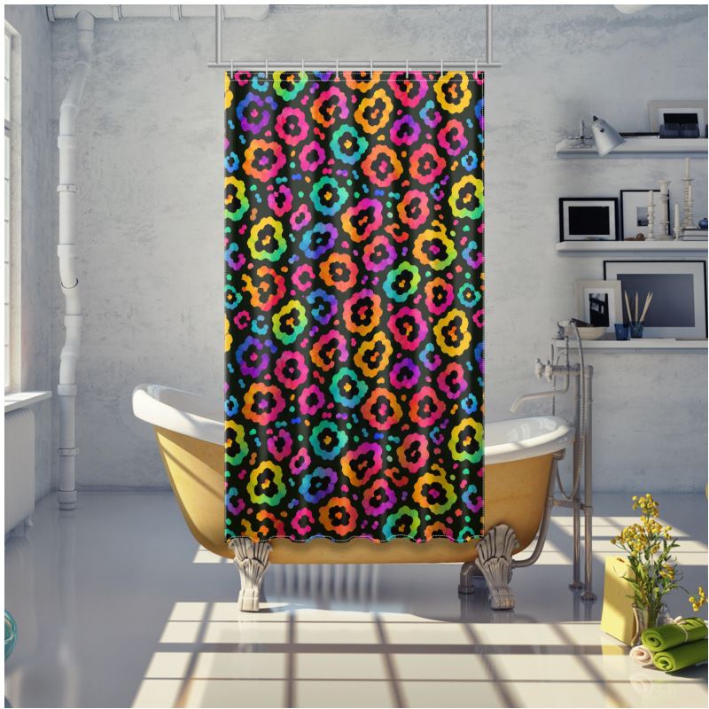 NQ Universe Pattern: Spectrum Leopard | Shower Curtain