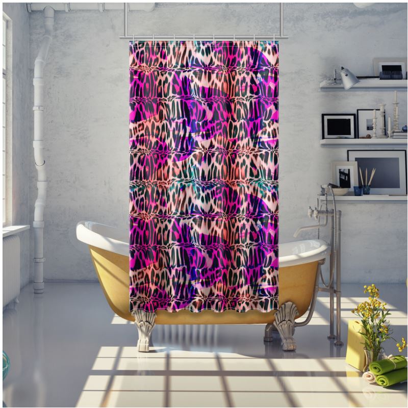 NQ Universe Pattern: Hyperpop Leopard | Shower Curtain