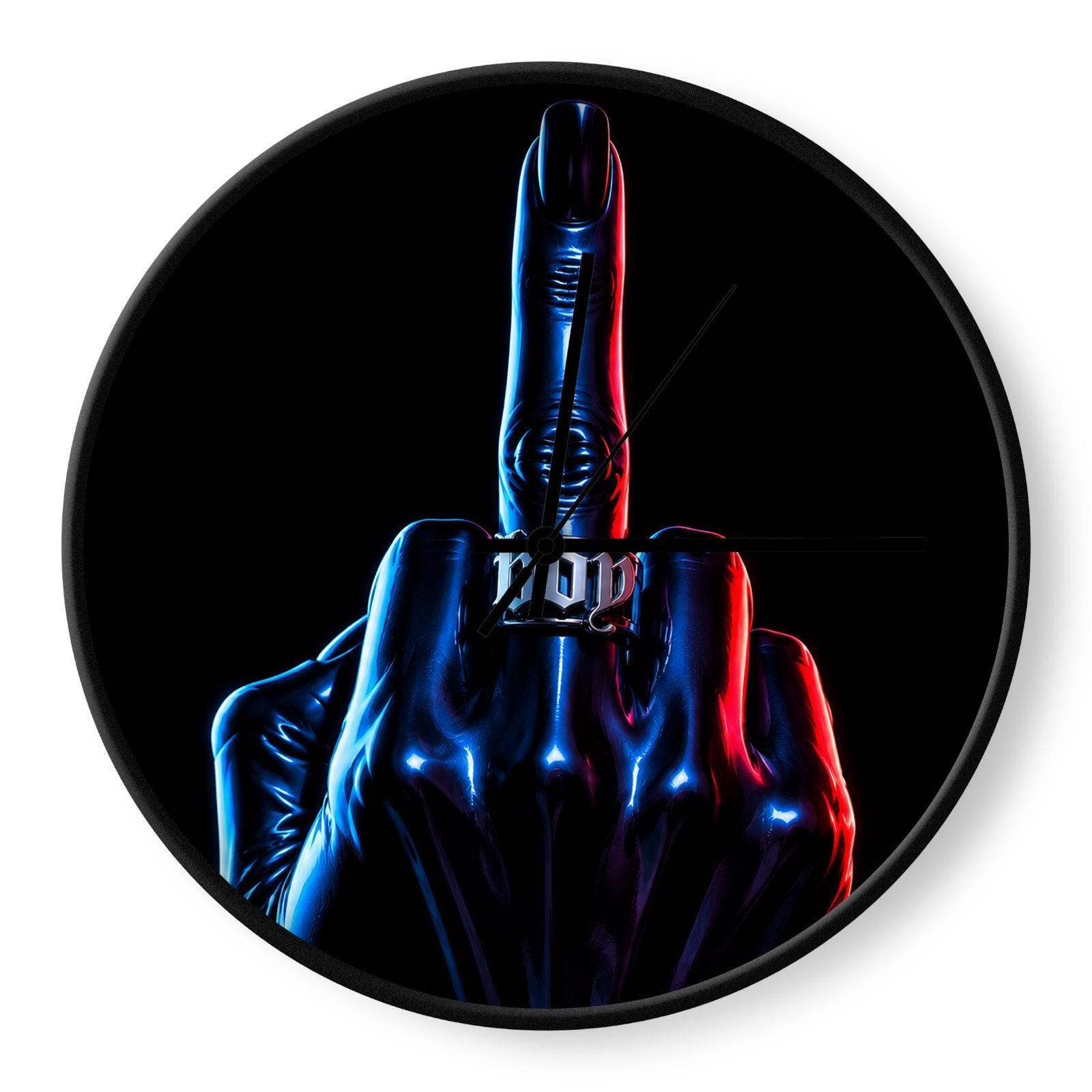 CYBER QUEEN FINGER FLIP BOY Wall Clocks