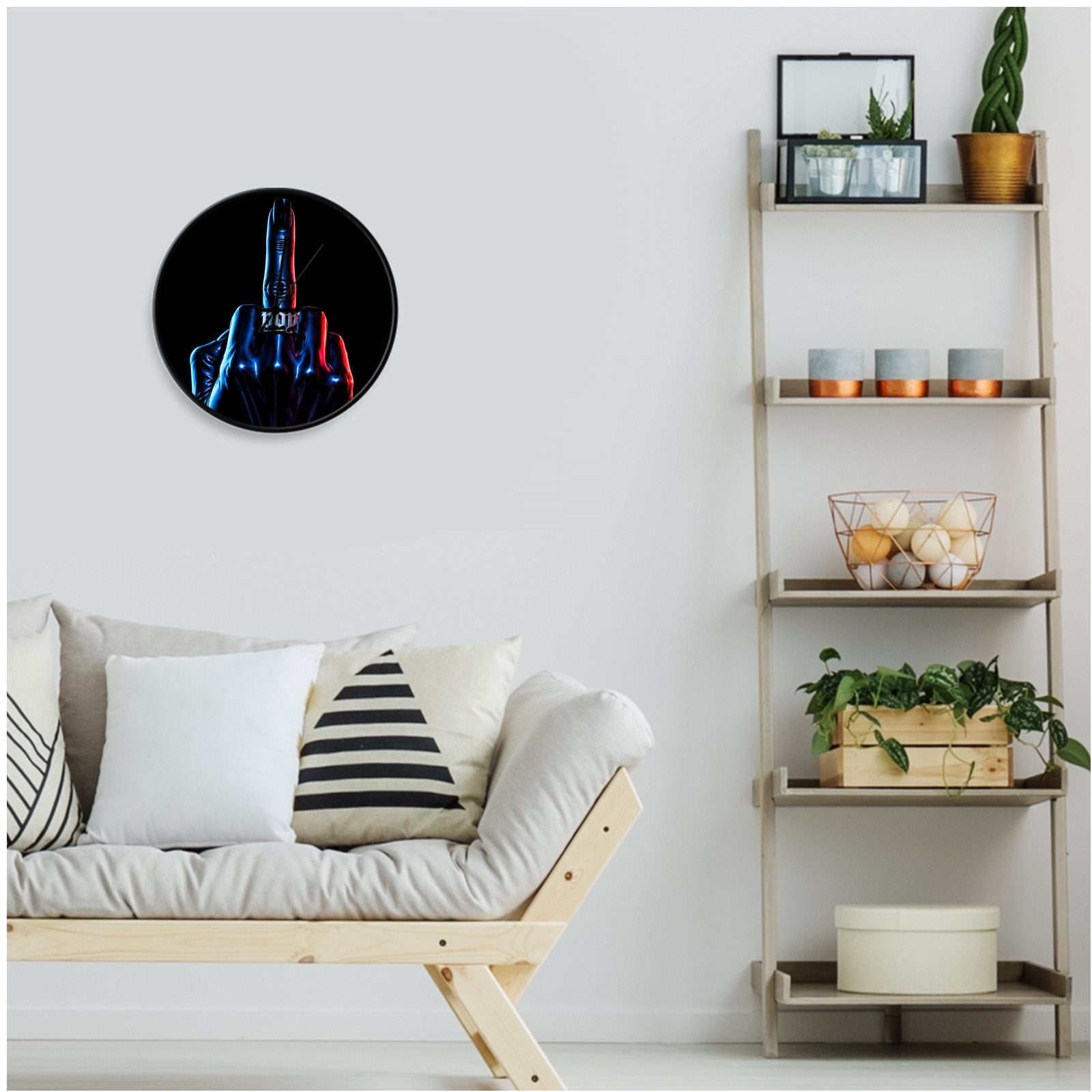 CYBER QUEEN FINGER FLIP BOY Wall Clocks
