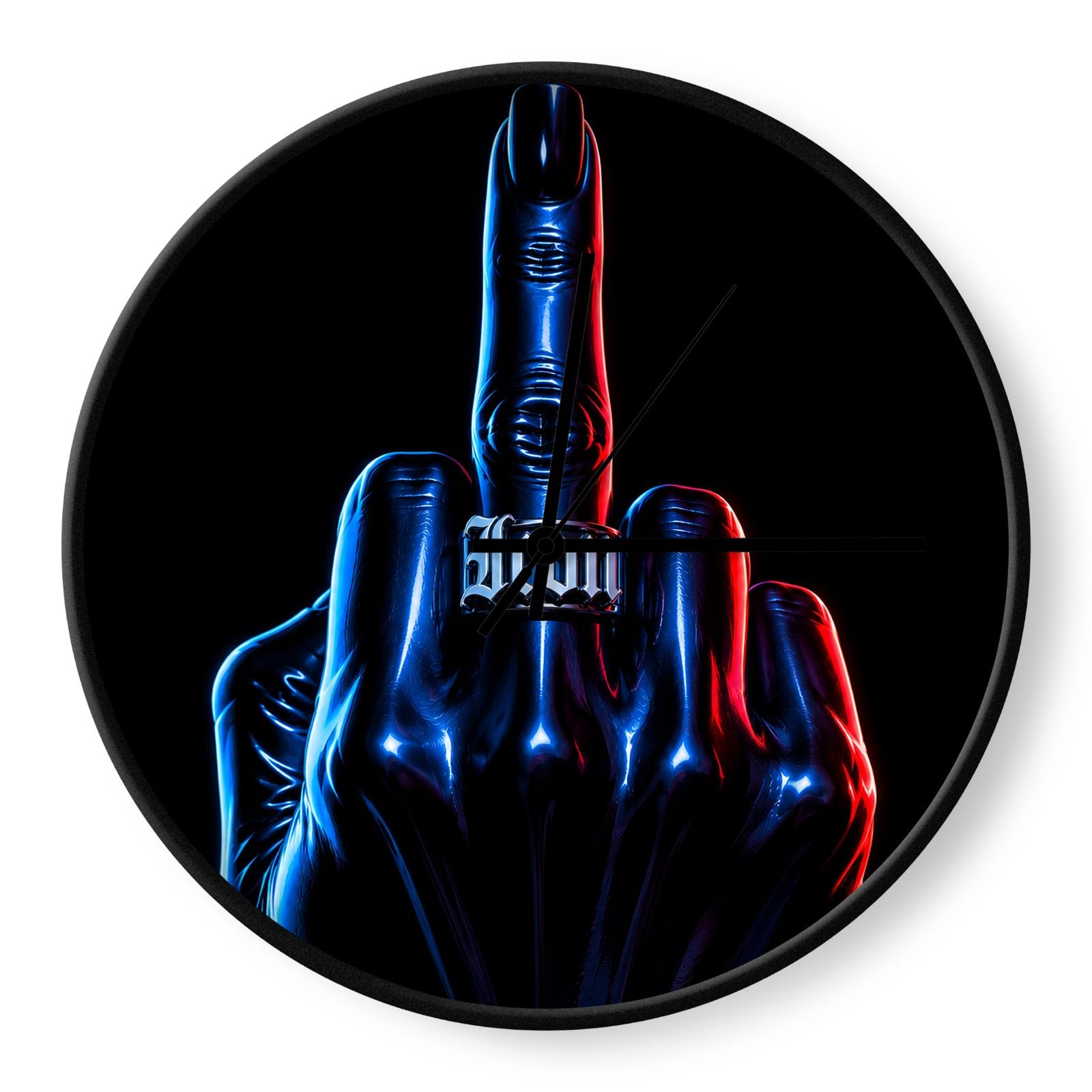 CYBER FINGER FLIP C*NT Wall Clocks