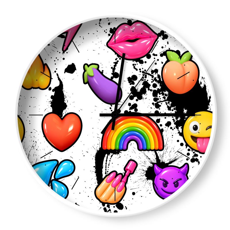 BUBBLE EMOJI Wall Clocks