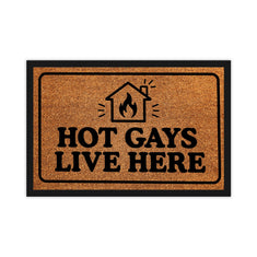 Hot Gays Live Here | Door Mat