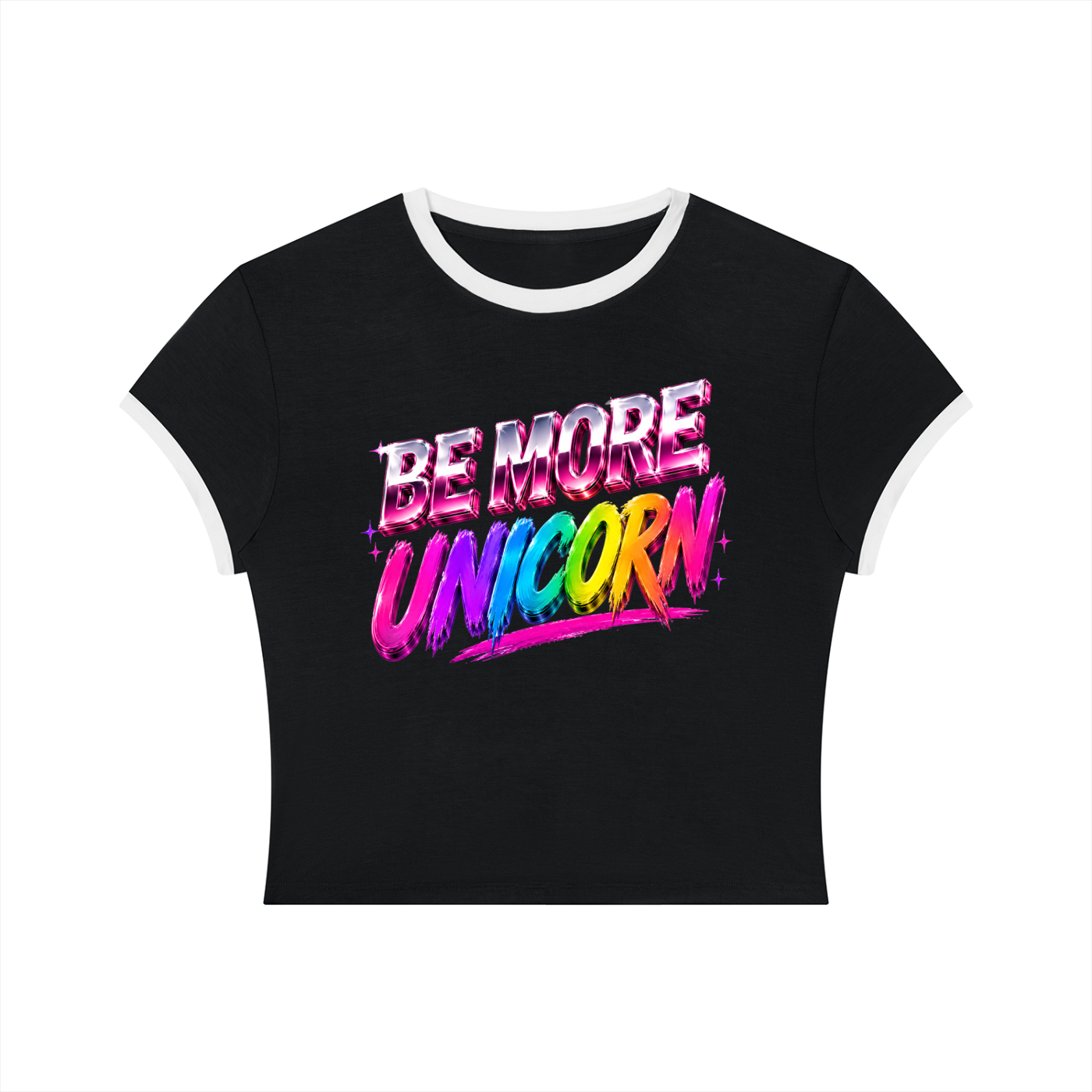 80s Anarchy: Be More Unicorn | Crop Ringer Tee