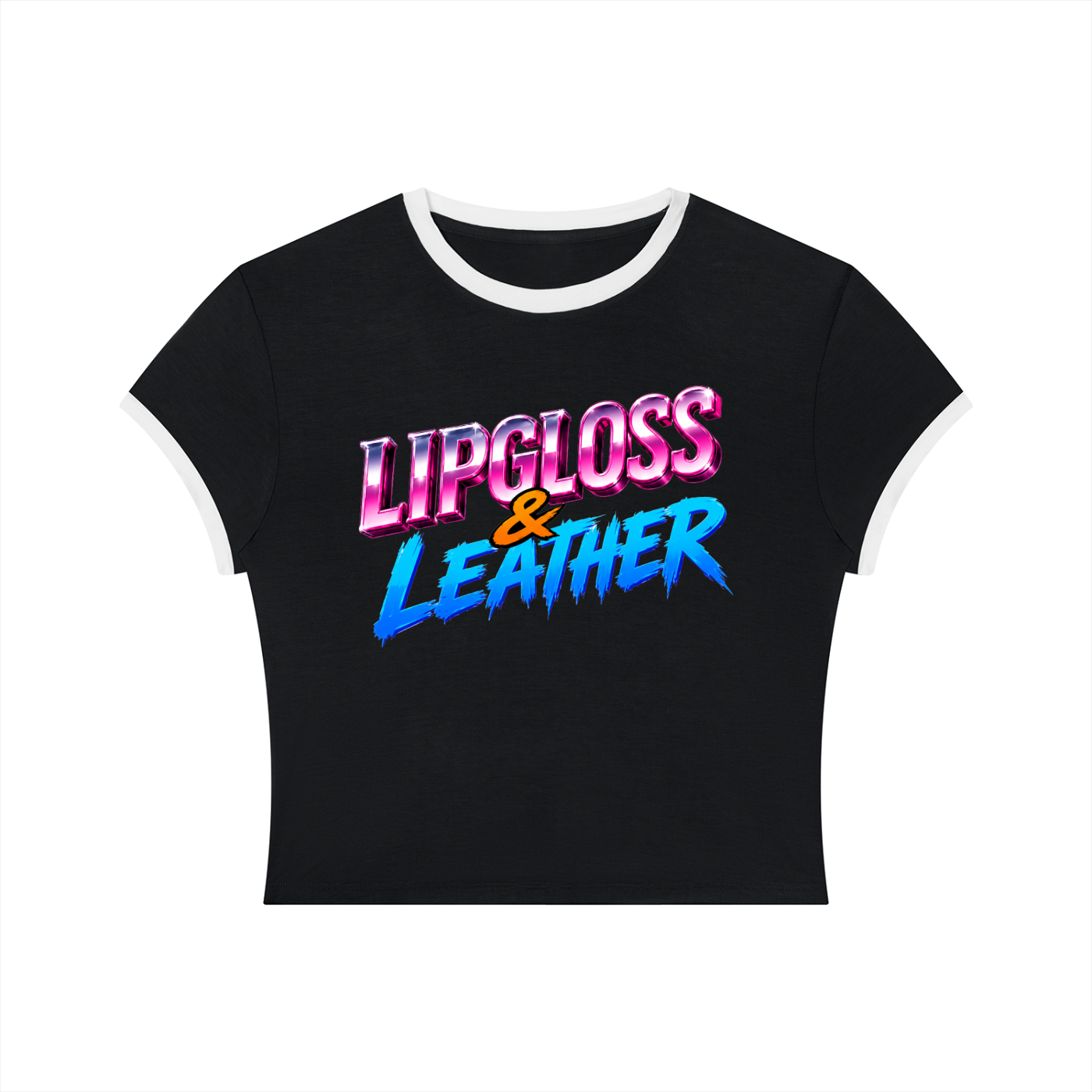 80s Anarchy: Lipgloss & Leather | Crop Ringer Tee